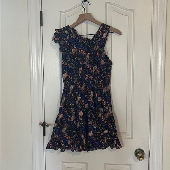 Ulla Johnson | Iliana Poplin Ruffle Mini Dress Size 6 Abstract Print 100% Cotton - Picture 6 of 13